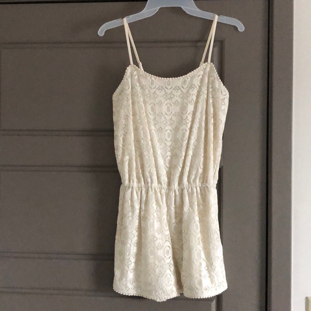 off-white lace romper